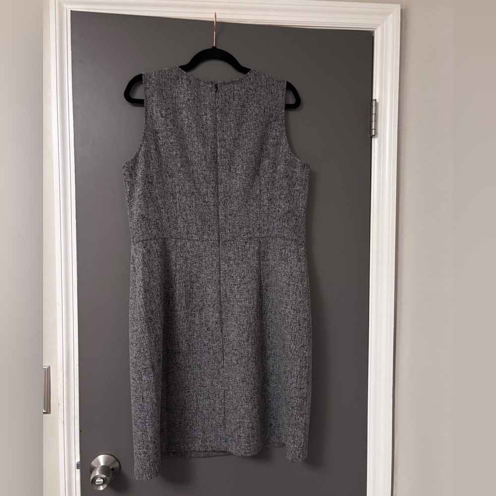 LOFT Tweed Ruffle Button Sheath Dress | Size 14 - Picture 2 of 8